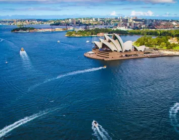 Paysage de Sydney Sydney Opéra Paysage Bateaux Ciel Bleu